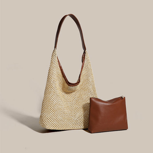 Calysea Riviera Straw Hobo Bag